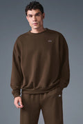 ALO ACCOLADE CREW NECK PULLOVER - ESPRESSO